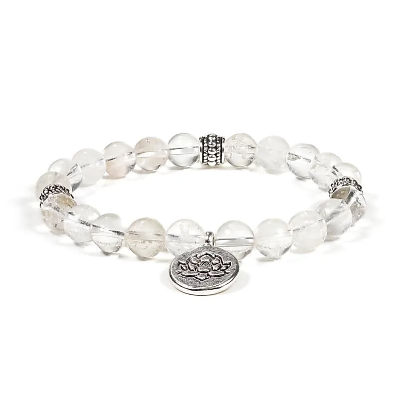 Mala-Armband Bergkristall Lotus