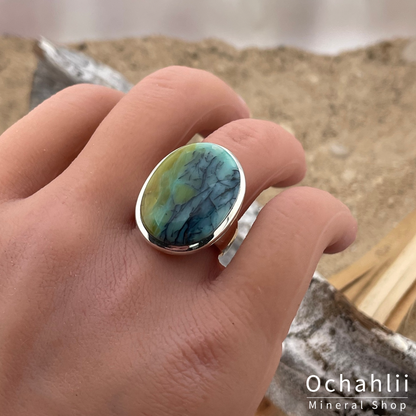 Bague agate argent taille 55