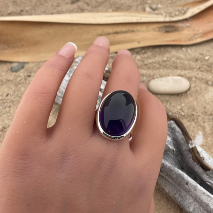 Amethyst Silberring Größe 61