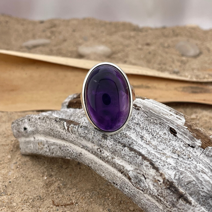 Amethyst Silberring Größe 61