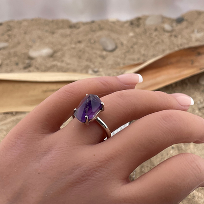 Amethyst Silberring Größe 56