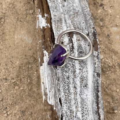 Amethyst Silberring Größe 56