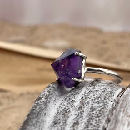 Amethyst Silberring Größe 56