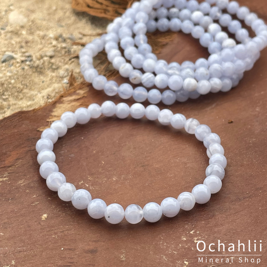 Blue Lace Agate (Chalcedony) split bracelet