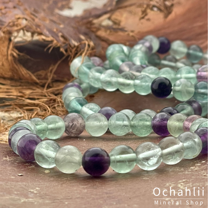 Fluorite green-purple bracelet 4mm