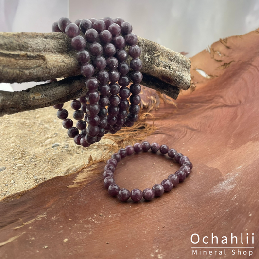 Bracelet lépidolite 6mm