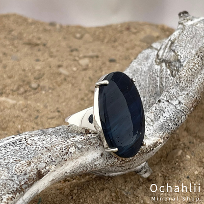 Blue Slate zilveren ring maat 58