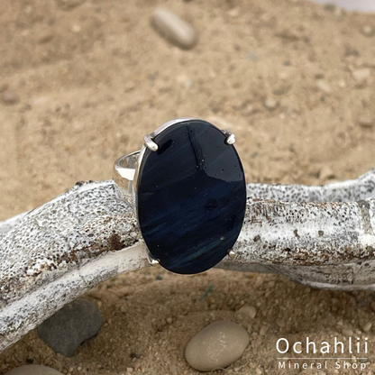 Blue Slate zilveren ring maat 58