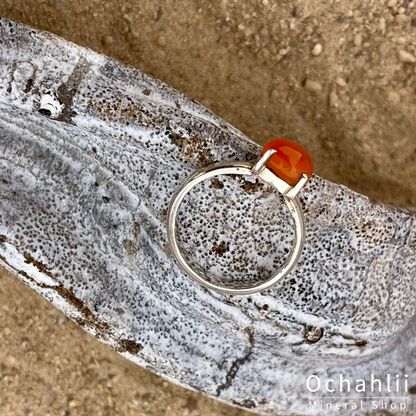 Carnelian silver ring size 55