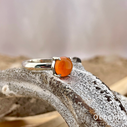 Carnelian silver ring size 55