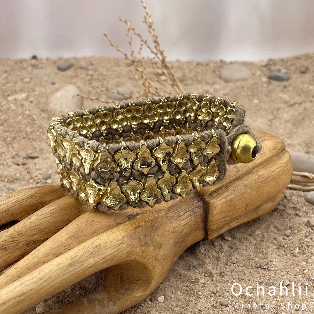 Ethische Armband goldfarben/taupe