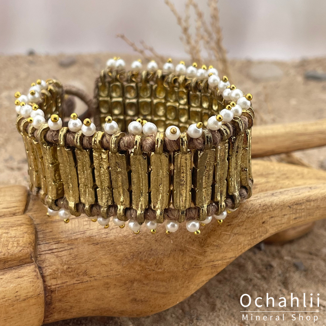 Ethische Armband goldfarben/taupe