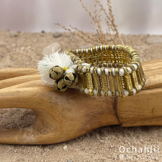 Ethische Armband goldfarben/weiß