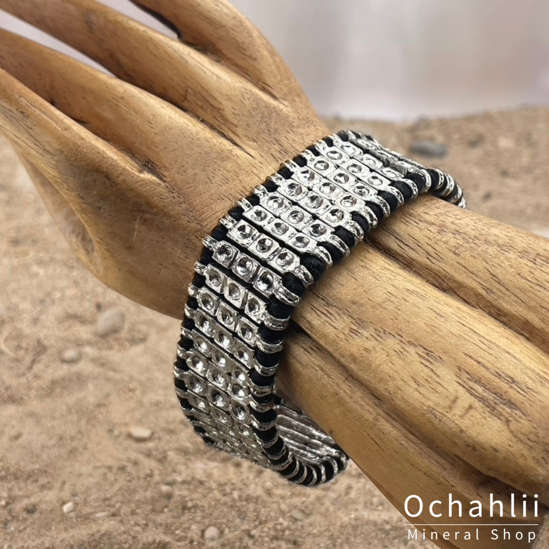 Ethnic bracelet silver/black