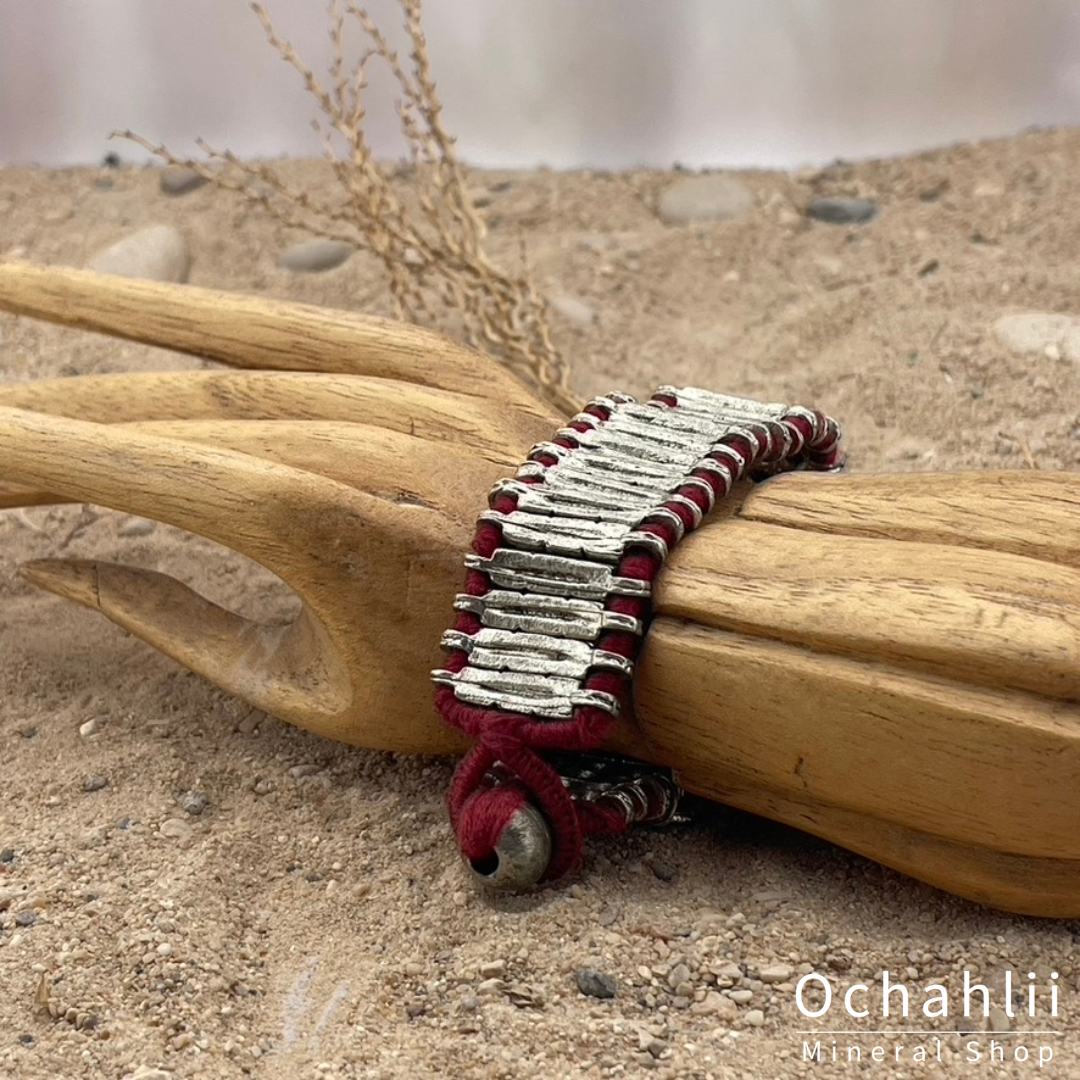 Ethnic bracelet silver-colored/burgundy