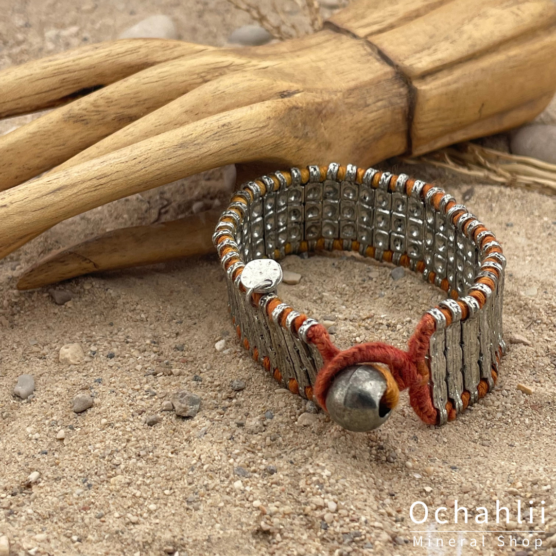 Ethnic bracelet silver-colored/orange