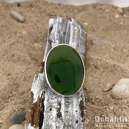 Bague en argent jade taille 62+