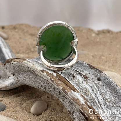 Bague en argent jade taille 62+