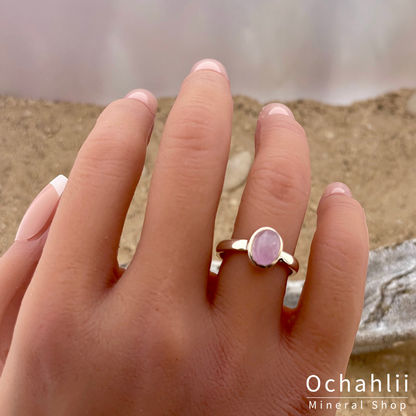 Kunzite silver ring size 54