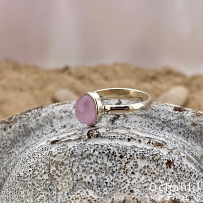 Kunzite silver ring size 54