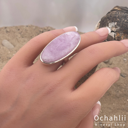 Bague en argent Kunzite taille 56