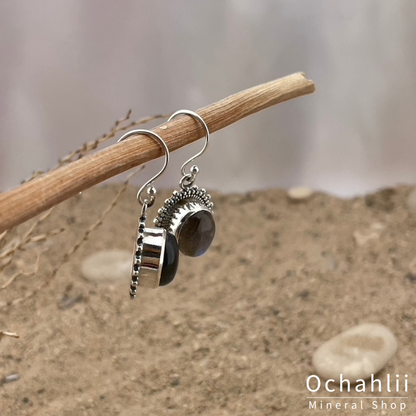 Boucles d'oreilles en argent labradorite