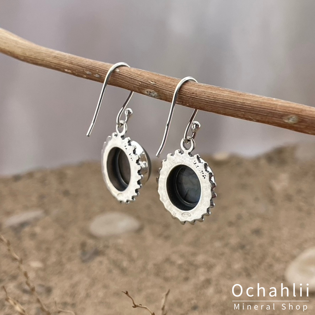 Boucles d'oreilles en argent labradorite