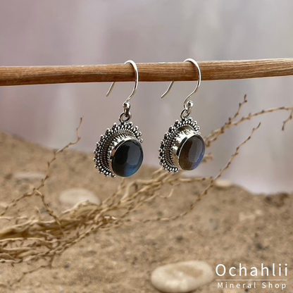 Boucles d'oreilles en argent labradorite