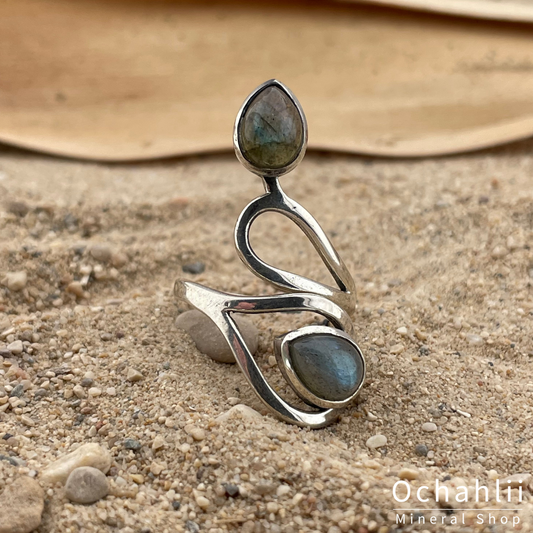 Bague en argent labradorite taille 53+