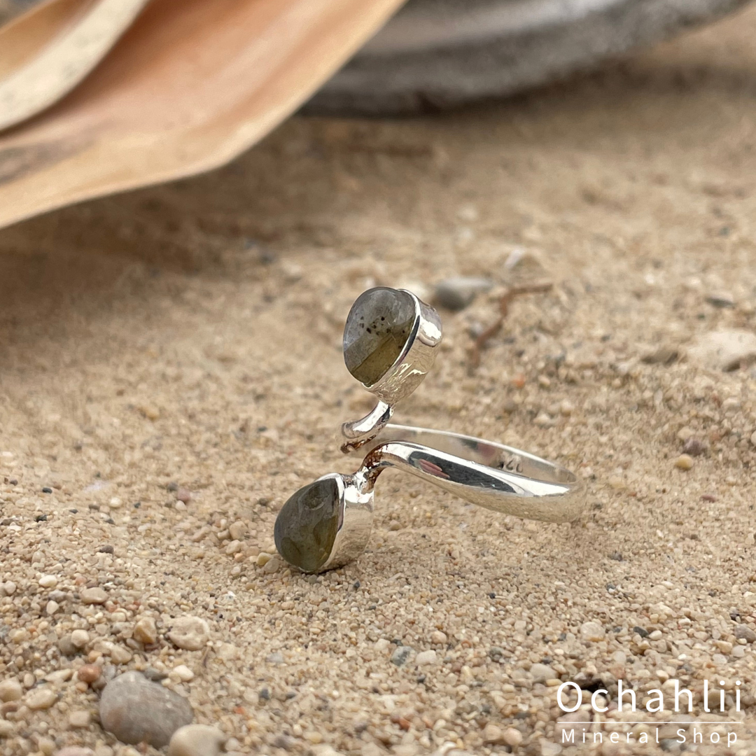 Bague en argent labradorite taille 51+