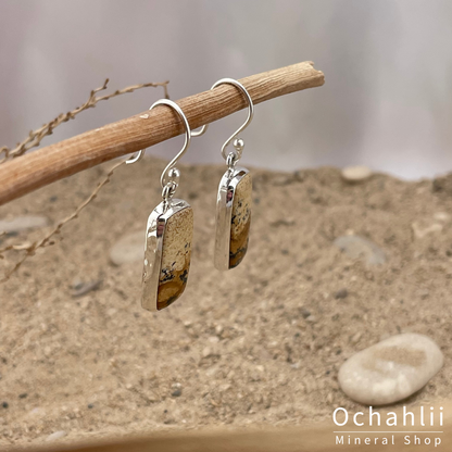 Boucles d'oreilles en argent Jaspe paysage