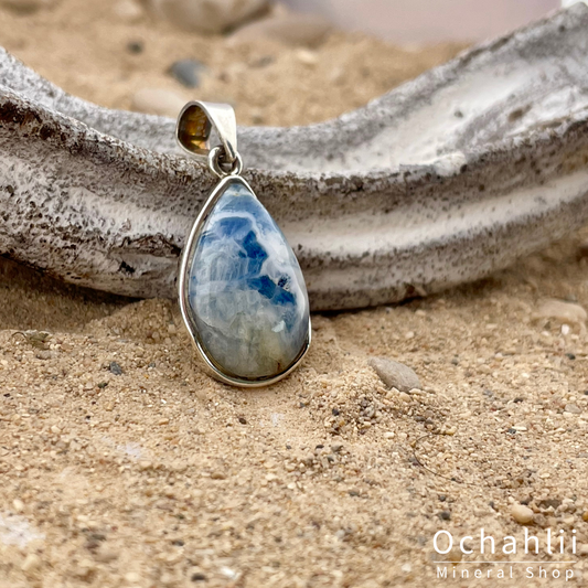 Dendrite opal silver pendant