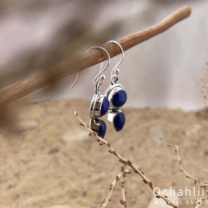 Boucles d'oreilles en argent lapis-lazuli