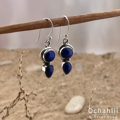 Boucles d'oreilles en argent lapis-lazuli