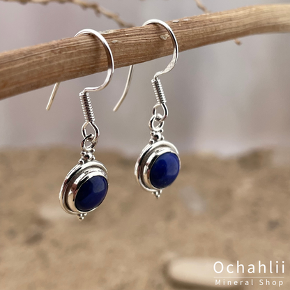 Boucles d'oreilles en argent lapis-lazuli