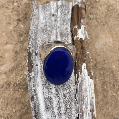 Lapis Lazuli Silberring Größe 54