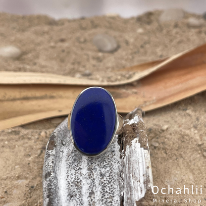 Lapis Lazuli Silberring Größe 54