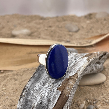 Lapis Lazuli Silberring Größe 54