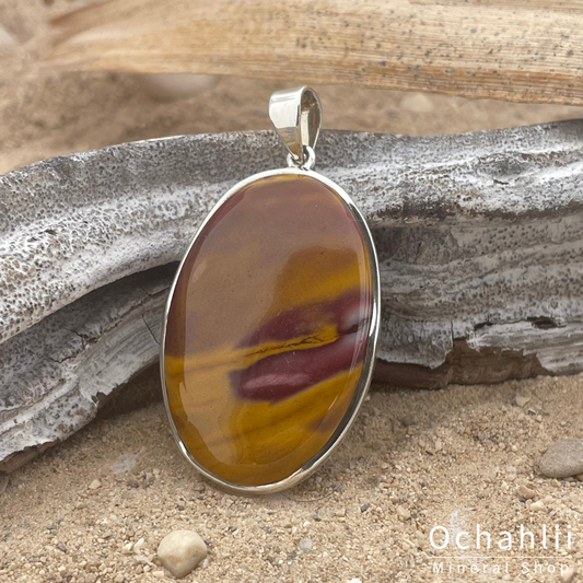 Mookaite silver pendant