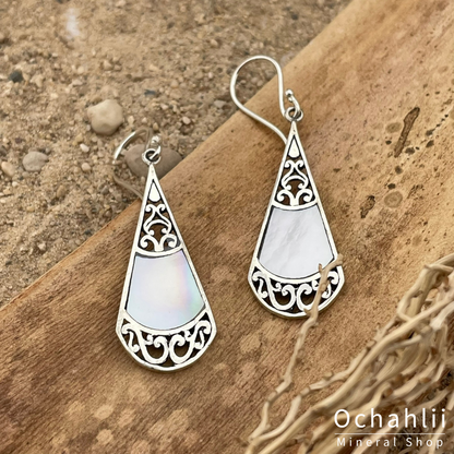 Boucles d'oreilles en argent et nacre