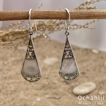 Boucles d'oreilles en argent et nacre