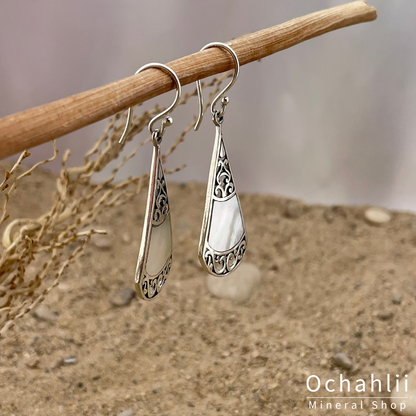 Boucles d'oreilles en argent et nacre