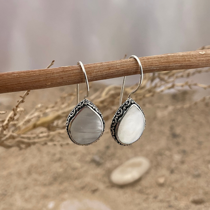 Boucles d'oreilles en argent et nacre