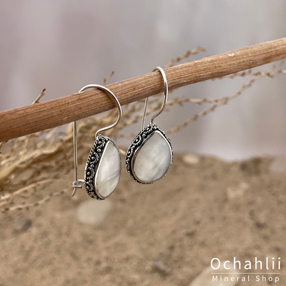 Boucles d'oreilles en argent et nacre