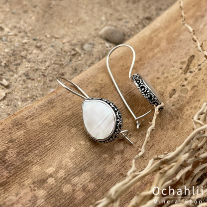 Boucles d'oreilles en argent et nacre