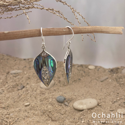 Boucles d'oreilles Paua en argent