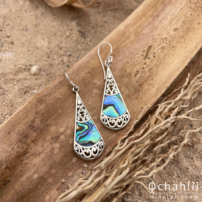 Paua silver earrings