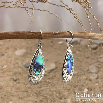 Paua silver earrings