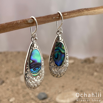 Paua silver earrings