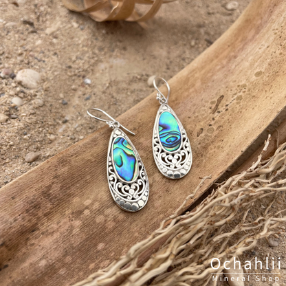 Paua silver earrings